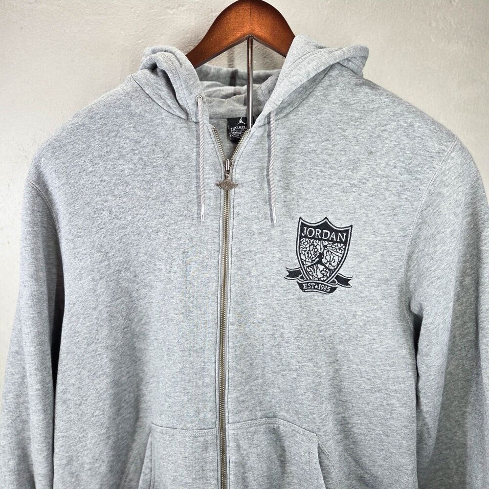 Vintage Y2K Jordan Crest Est 1985 Full Zip Fleece Hoodie Sz XL